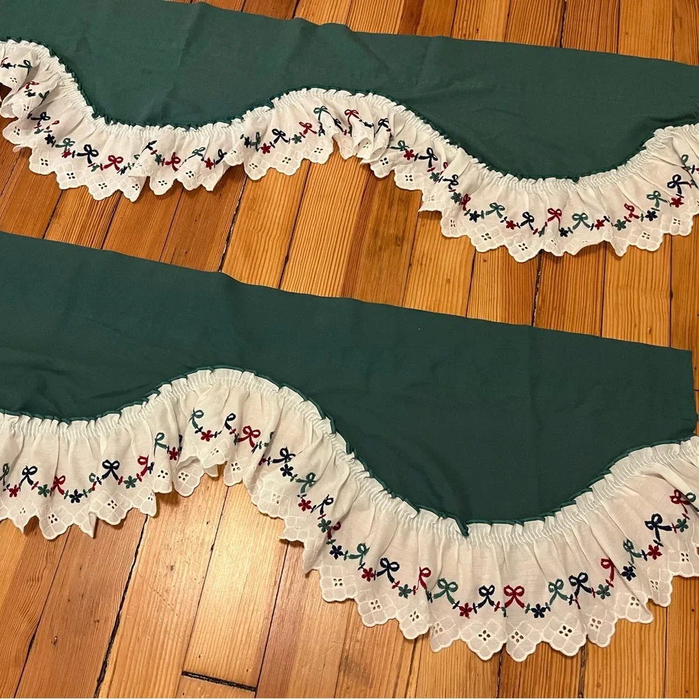 Vintage Embroidered Ruffled Valances